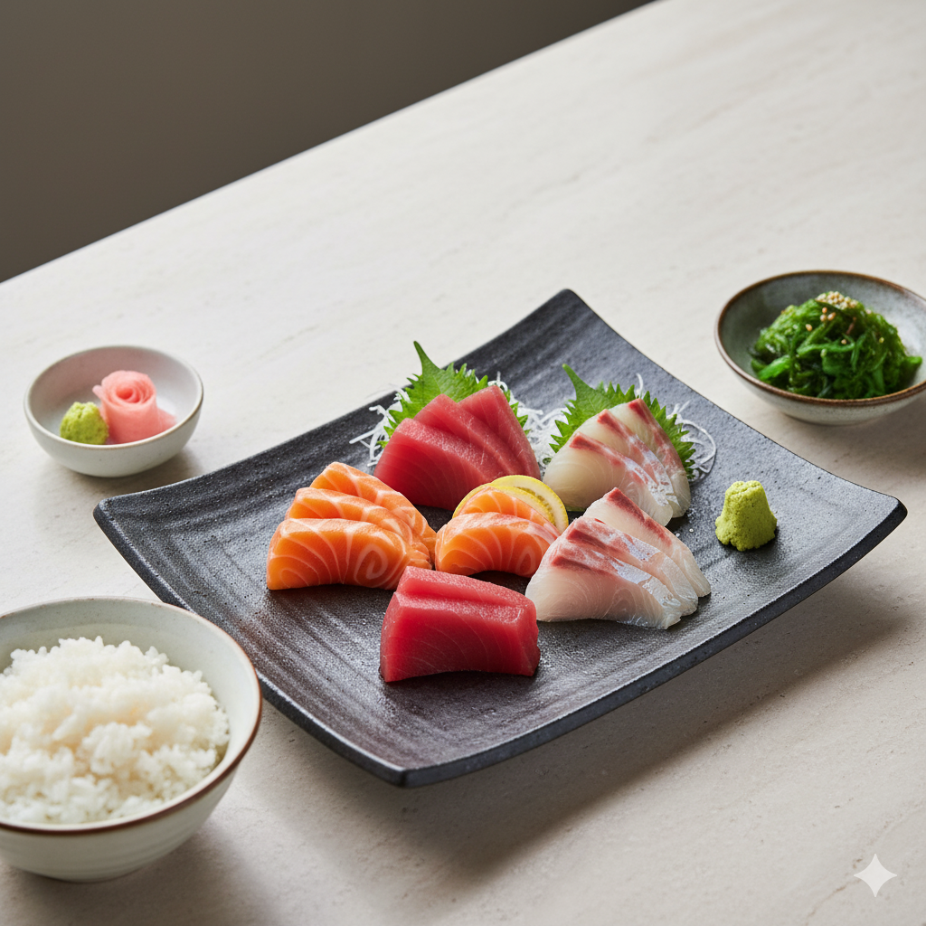 une assiette raffinée de sashimi